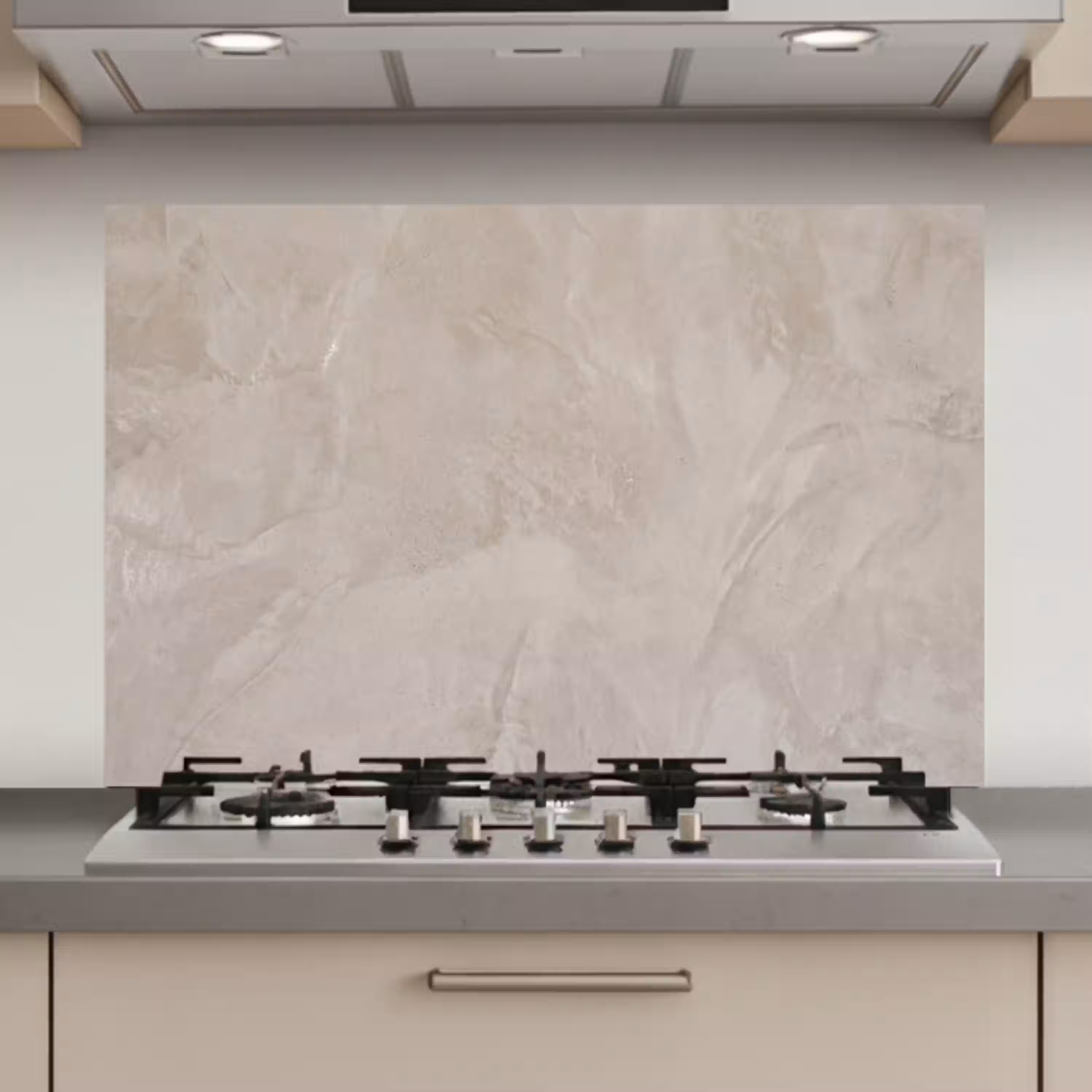 Textuur - Wand - Modern - Beige - Abstract keuken achterwand spatscherm klein -3d_website