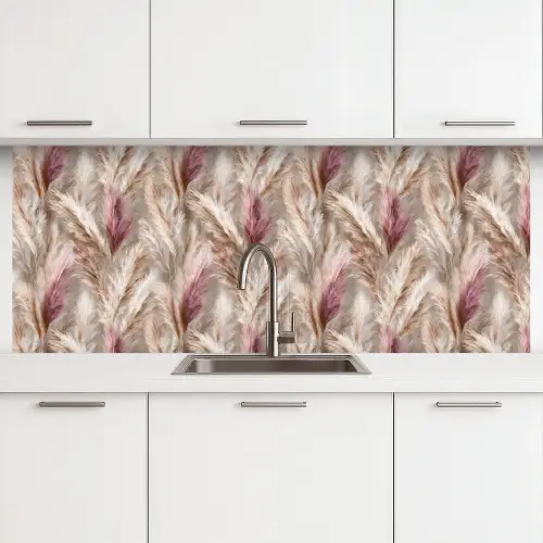 Pampasgras - Pluizig - Kleurrijk keuken achterwand 2 middel 871 -3d