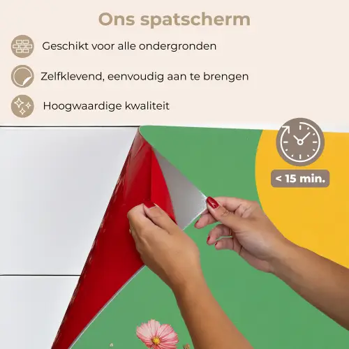 Retro - Meisje - Kat - Zon keuken achterwand spatscherm klein -spatscherm_NL