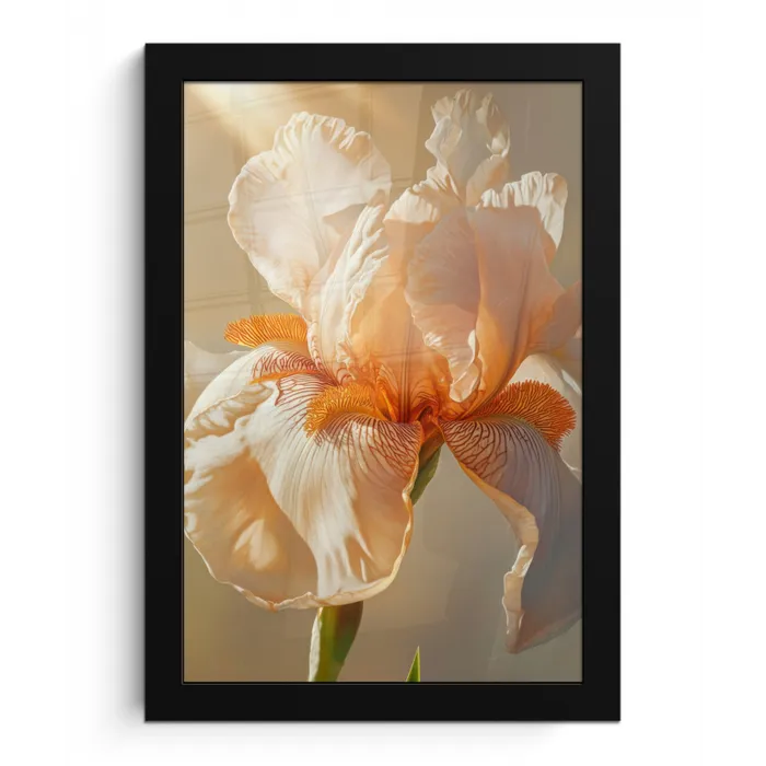 Close up - Oranje - Iris fotolijst zwart zonder passe partout klein -3d