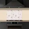 Terrazzo -  Patroon - Zacht - Zwart - Wit keuken achterwand spatscherm klein 900 -sfeer1