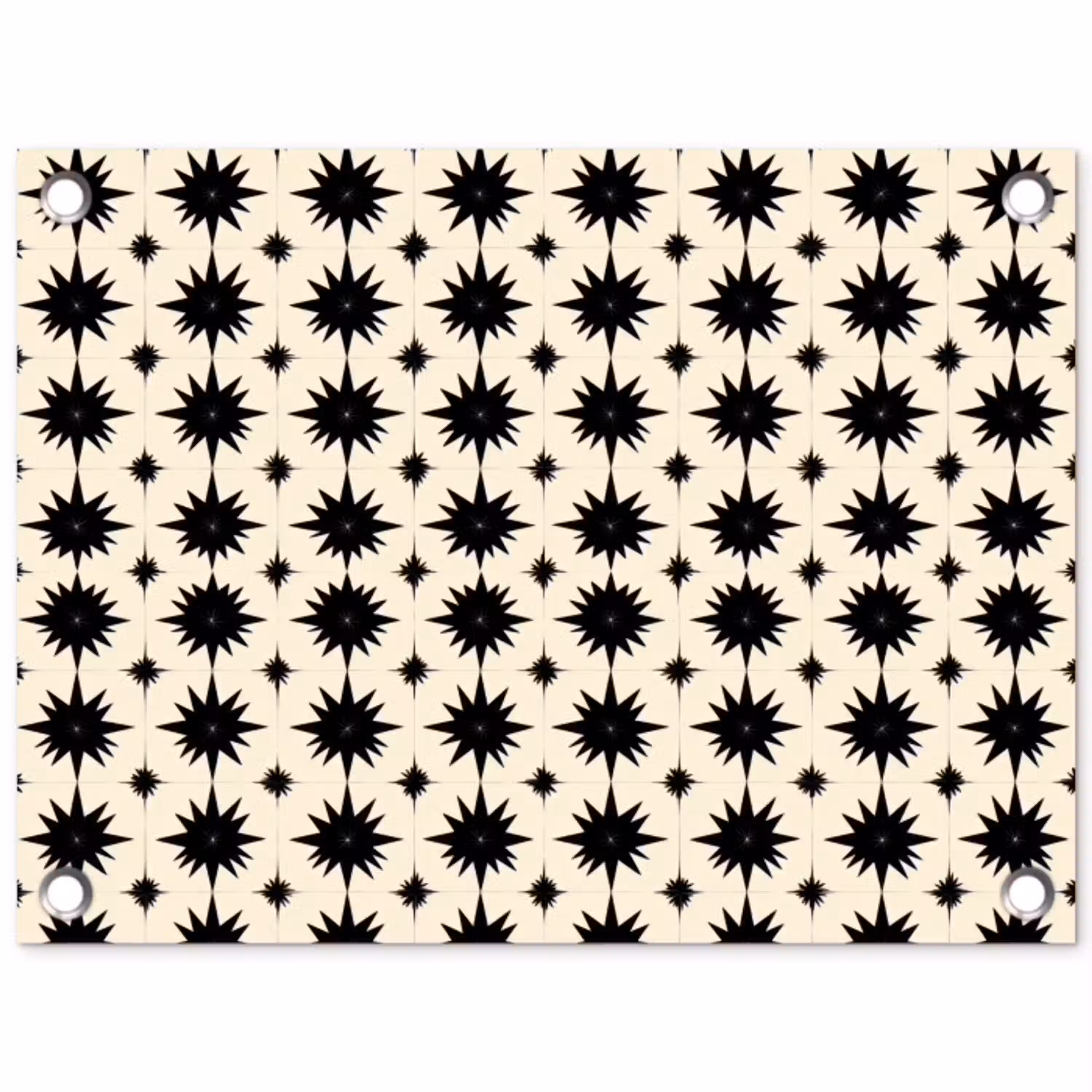 Stervormen - Geometrisch - Zwart tuinposter los doek klein 239 -3d