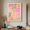 Bloemvormen - Retro - Kleurrijk Textielframe zwart klein -sfeer1