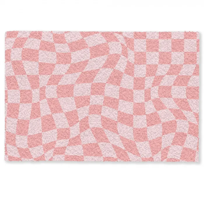 Hokjes patroon - Roze - Golvende lijnen Deurmat klein -zkaufland3d
