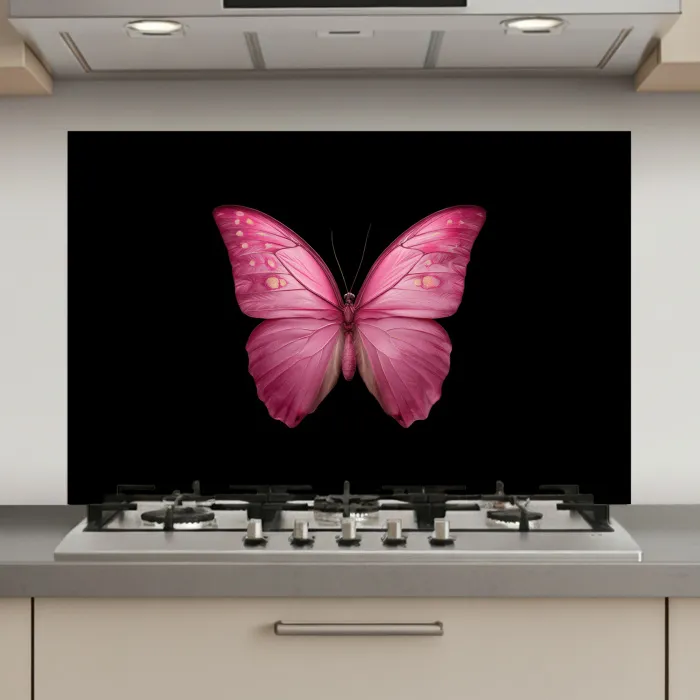 Vlinder - roze - Elegant keuken achterwand spatscherm klein -3d_website