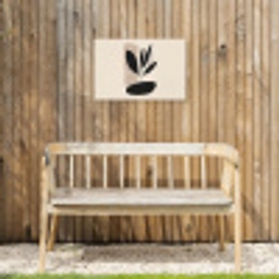Plant - Beige - Japandi Tuinposter op houten frame 2 cm dik klein -sfeer4