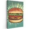 Hamburger - Illustratie - Sla - Kaas canvas 2cm klein -z3d