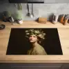 Bloemenstilte - Vrouw - Portret Inductie beschermer vinyl 3mm klein -sfeer5