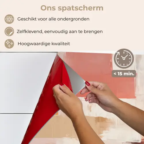 Kunst - Roze - Abstract keuken achterwand spatscherm klein -spatscherm_NL