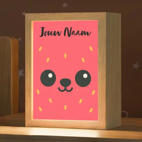 Aardbei - Gezichtje - Rood Light Box met kabel (Kinderlampje) klein -zzz_3d_website