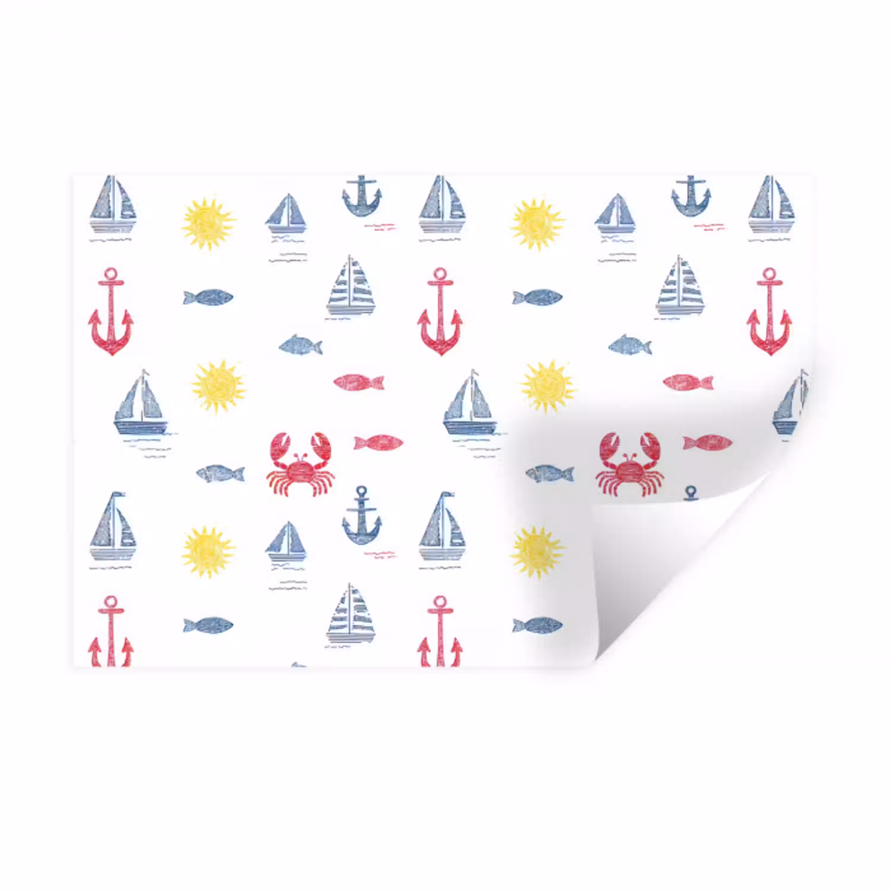 Nautisch - Illustraties - Kleurrijk Muursticker klein 286 -3d