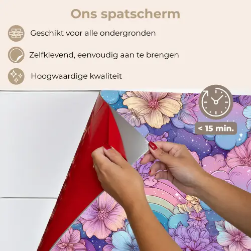 Regenbogen - Bloemen - Kleurrijk - Wolken keuken achterwand spatscherm klein -spatscherm_NL