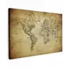 Wereldkaart - Vintage - Antiek - Bruin - Papier canvas 2cm klein -z3d