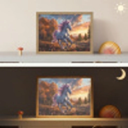 Eenhoorn - Sprookjes dier - Natuur - Meisjes Light Box met batterij (Wandlamp kind) middel -sfeer3_kind