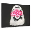 Neon - Letters - Vintage - Vrouw Textielframe zwart klein -3d