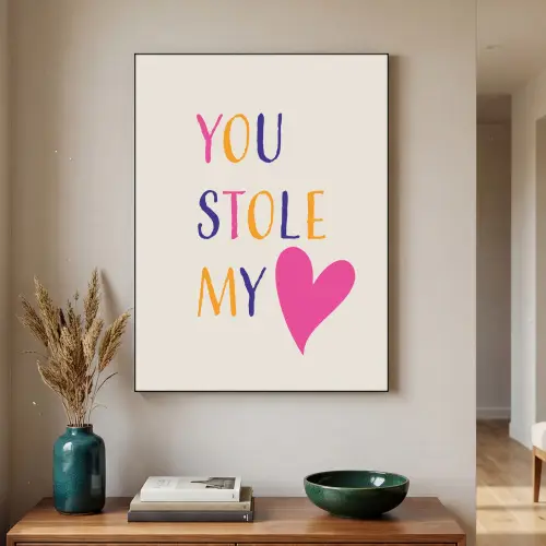Hart - Valentijn - Tekst Textielframe zwart klein -sfeer1