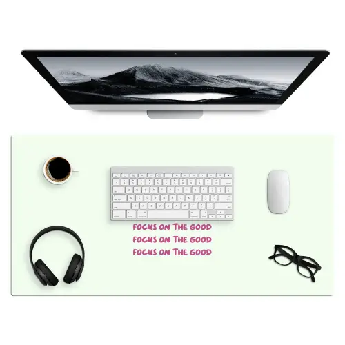 Focus on the good - Roze Muismat XXL klein -3d