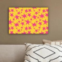 Sterren - Patroon - Roze - Geel canvas 2cm klein 34 -sfeer3