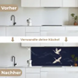 Kraanvogels - Nachthemel - Blauw keuken achterwand 2 middel -voor-na_DE