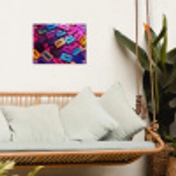 Cassetteband - Kleurrijk - Energiek tuinposter los doek klein -sfeer7