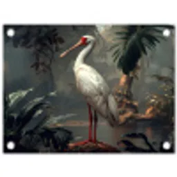 Lepelaar - Tropisch - Wit - Bladeren tuinposter los doek klein -3d