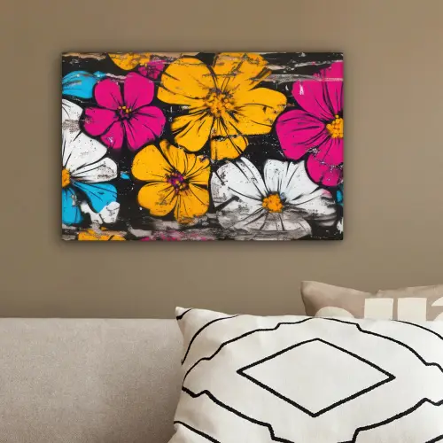 Street Art - Bloemen - Mix canvas 2cm klein -sfeer3
