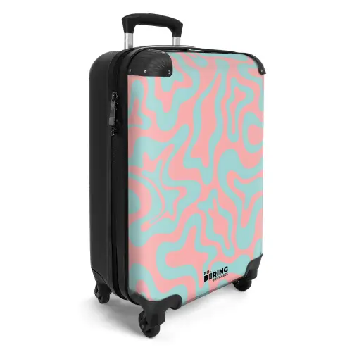 Abstract - Organisch Blauw/roze NBS - Handbagage koffer - Kinderen Unisex middel -productfoto_3d