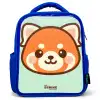 Kawai - Rode panda - Groen Kinderrugzak - Blauw middel -3d
