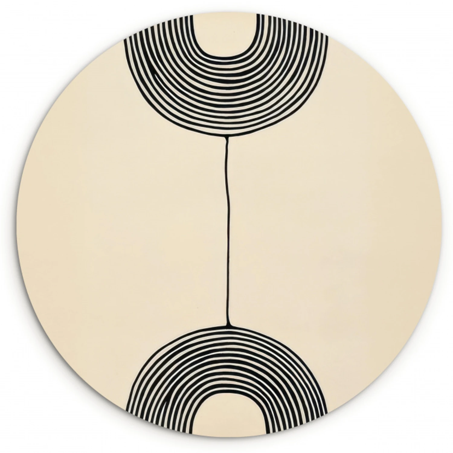 Geometrische bogen - Minimalistisch - Symmetrisch Wandcirkel kunststof plaat 5mm dik klein -3d
