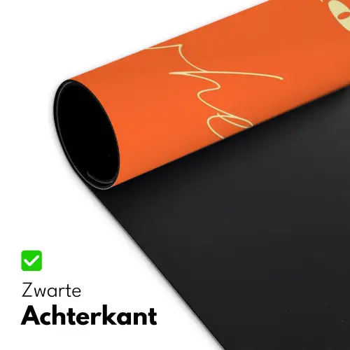 If not now then when - Oranje - Geel - Levendig Muismat XXL klein -sfeer2