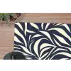 Bladvormen - Blauw - Patroon - Wit muismat rubber klein 262 -closeup
