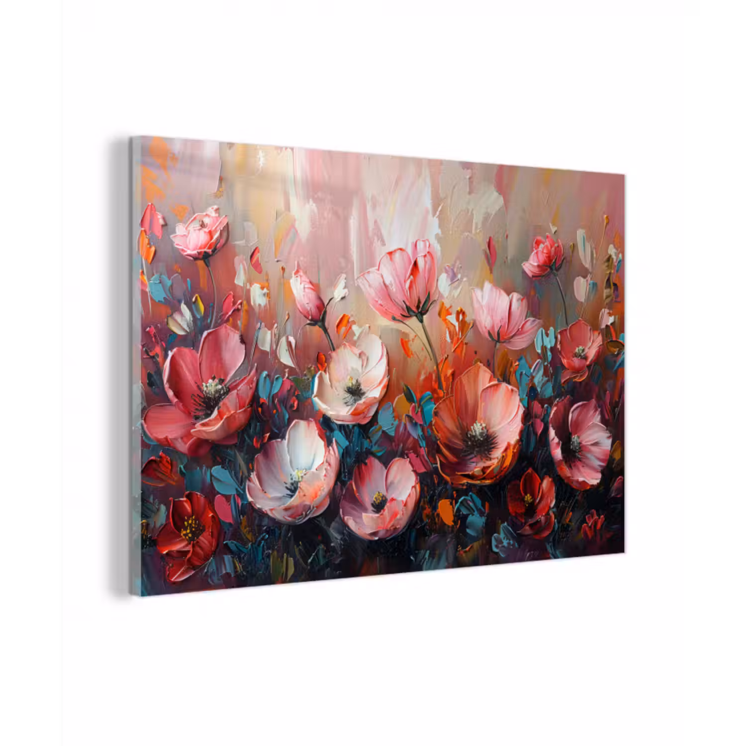 Glasbild - Mohnblumen - Rosa - Blumen - Botanisch - Kunst