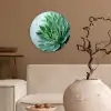 Vetplant - Bladeren - Groen - Wazig Wandcirkel plexiglas klein -sfeer1
