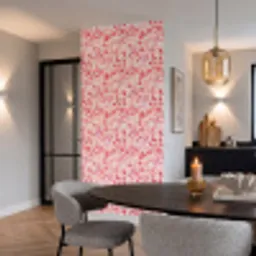 Botanisch - Bloemen - Rood Behang Vinyl klein 1060 -sfeer3