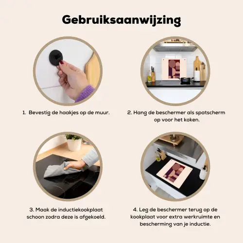 Geometrisch - Cirkels - Rood Inductie beschemer met haakjes middel -ky-gebruik-nl