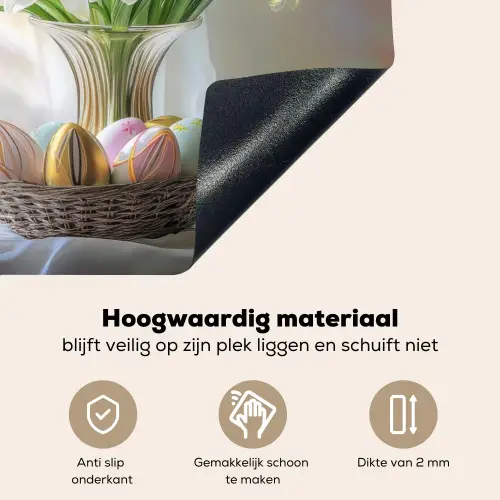 Vaas - Eieren - Bloemen Inductie beschemer met haakjes klein -ky-onderkant-nl