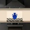 Vaas - Blauw - Geblokt - Modern keuken achterwand spatscherm klein -sfeer1
