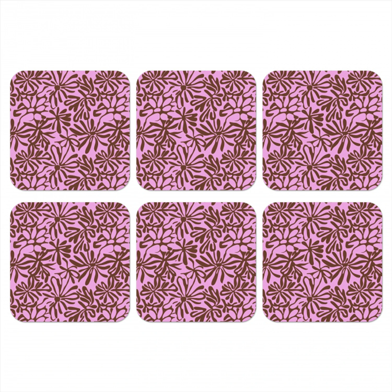 Organisch - Patroon - Roze onderzetter kurk middel 366 -3d