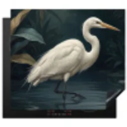 Reiger - Water - Natuur - Modern - Wit Inductie beschermer vinyl 3mm middel -3d