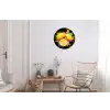 Citroen - Graffiti - Kleurrijk - Verf - Modern Wandcirkel aluminium klein -woonkamer