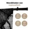 Paard - Sport - Zwart - Wit Wandkleed katoen klein -sfeer2