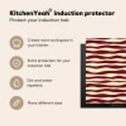 Golven - Rood - Patroon - Crème Inductie beschermer vinyl 3mm middel 274 -vsfeer2_ENG