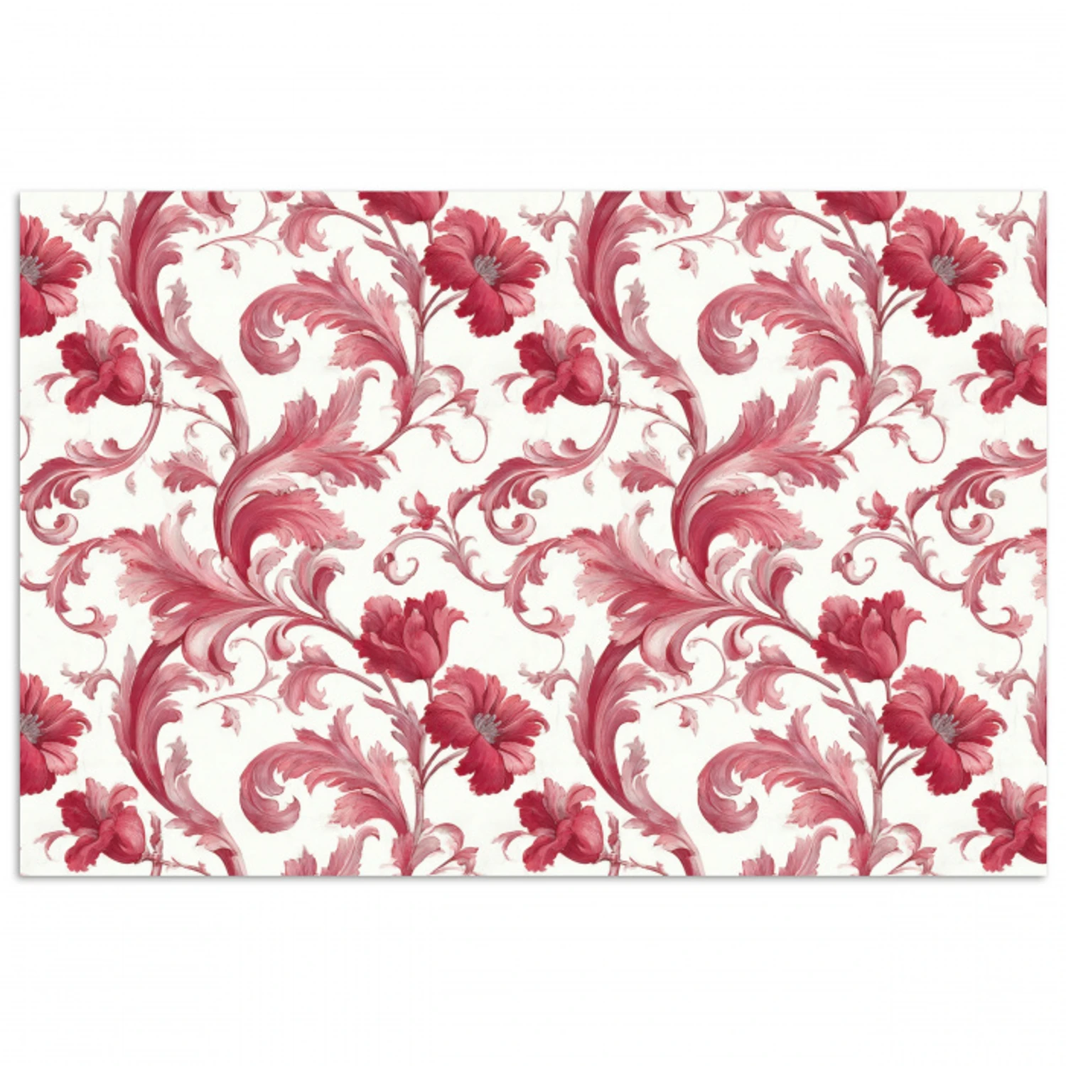 Barok - Patroon - Rood poster papier klein 62 -3d