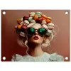 Vrouw - Macarons - Bril tuinposter los doek klein -3d