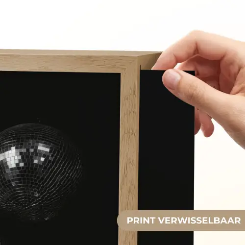 Discoballen - Minimalistisch - Zwart Light Box met batterij (Wandlamp) middel -USP_websiteprintNL