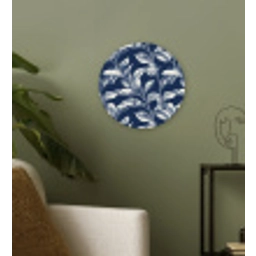 Botanisch - Patroon - Blauw Wandcirkel kunststof plaat 5mm dik klein 188 -sfeer3