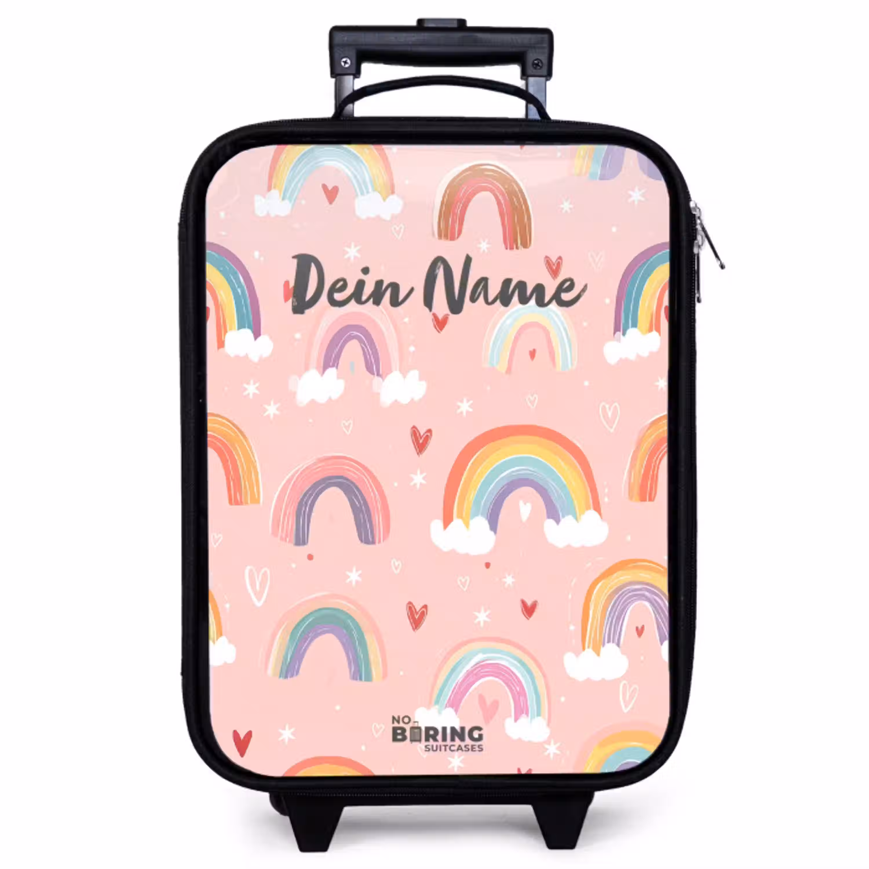 Regenbogen op een roze achtergrond Kinderkoffer - Zwart klein -zzz_website3d