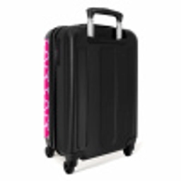 Roze en limoengroene hartjes op lichtroze achtergrond NBS - Handbagage koffer - Volwassenen Unisex middel -achterkant