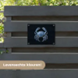 Krab - Delfts blauw - Dieren tuinposter los doek klein -sfeer3