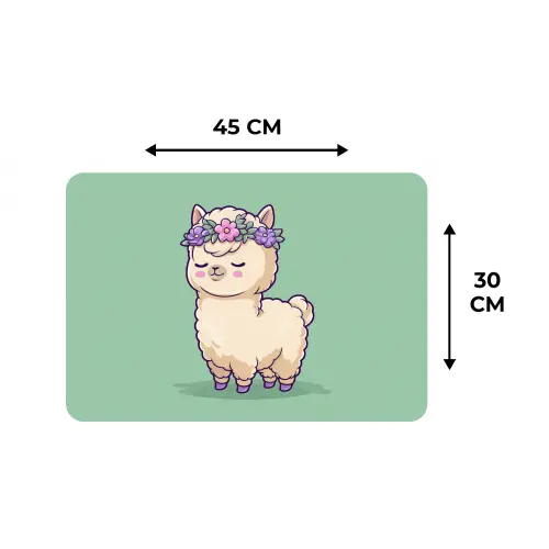 Alpaca - Groen - Bloemendiadeem Placemat vinyl groot -specs